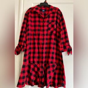 GAP Red and Black Checkered Dress